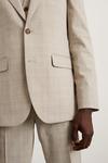 Burton Slim Fit Stone Pow Check Suit Jacket thumbnail 4