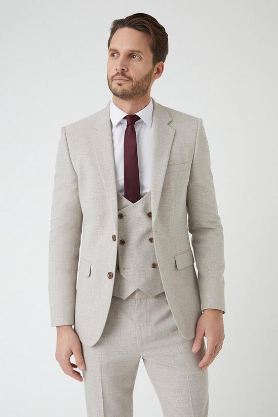 Burton Skinny Fit Neutral Semi Plain Waistcoat 5