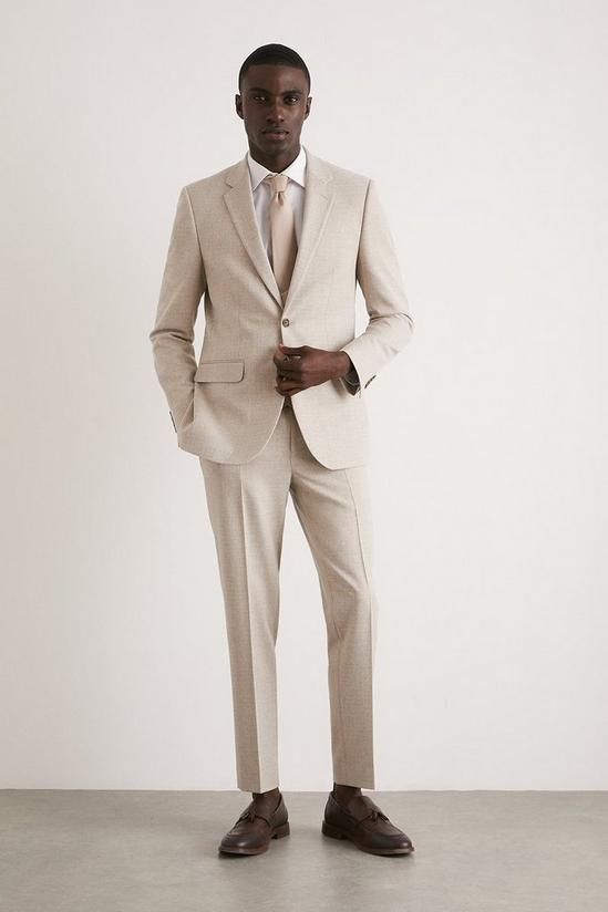 Burton Skinny Fit Neutral Semi Plain Suit Trousers 1