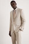 Burton Skinny Fit Neutral Semi Plain Suit Jacket thumbnail 4