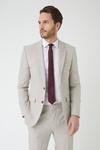 Burton Skinny Fit Neutral Semi Plain Suit Jacket thumbnail 5
