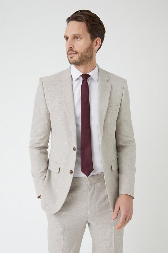 Burton Skinny Fit Neutral Semi Plain Suit Jacket 5
