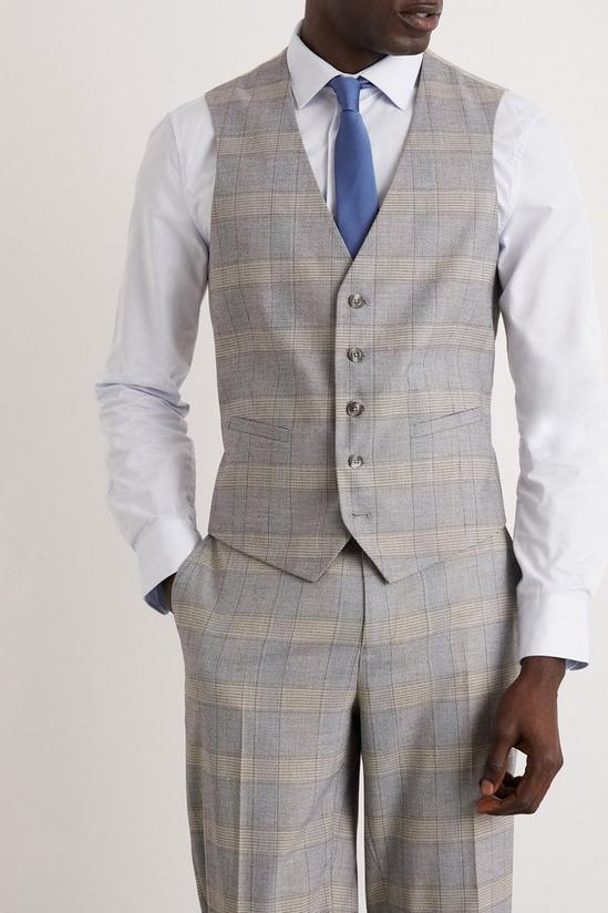 Burton Slim Fit Grey Highlight Check Waistcoat 1