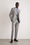 Burton Slim Fit Grey Highlight Check Waistcoat thumbnail 4