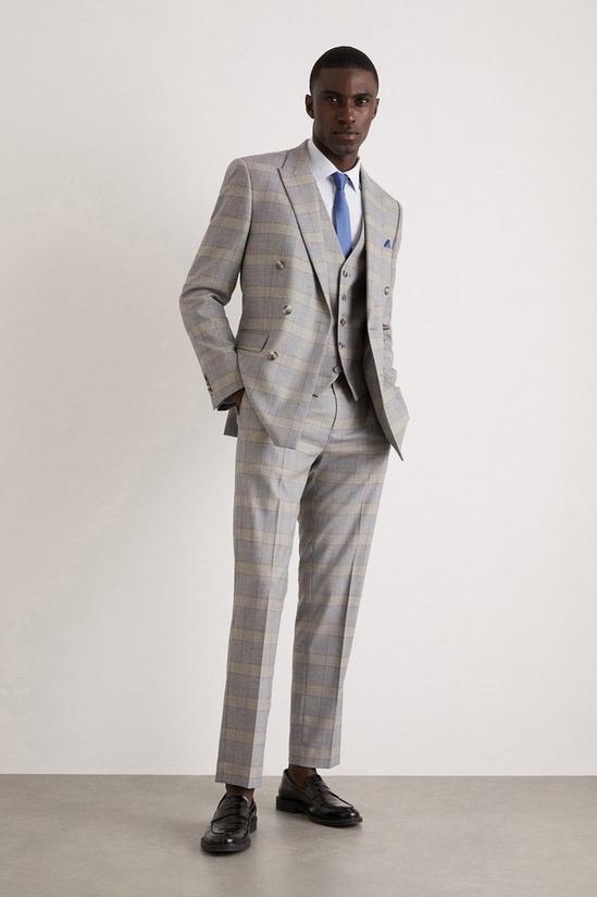 Burton Slim Fit Grey Highlight Check Waistcoat 4