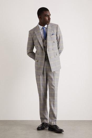 Related Product Slim Fit Grey Highlight Check Suit Trousers