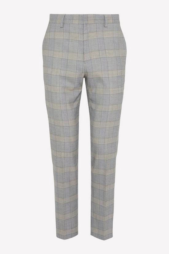 Burton Slim Fit Grey Highlight Check Suit Trousers 4