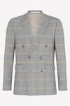 Burton Slim Fit Double Breasted Grey Highlight Check Suit Jacket thumbnail 2