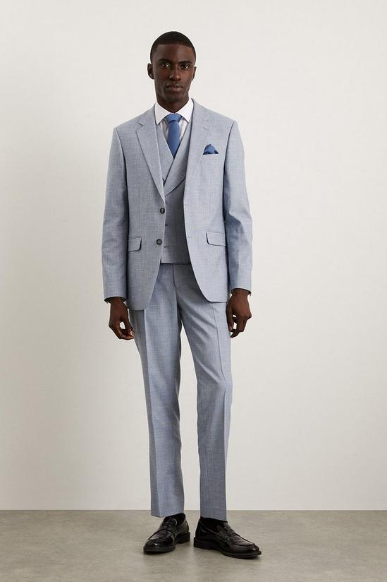 Burton Slim Fit Light Blue Puppytooth Suit Trousers 1