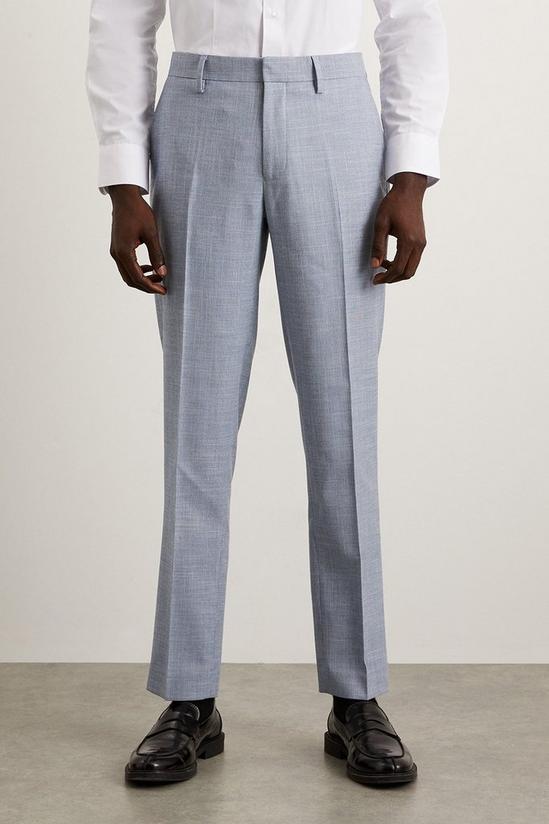 Burton Slim Fit Light Blue Puppytooth Suit Trousers 2