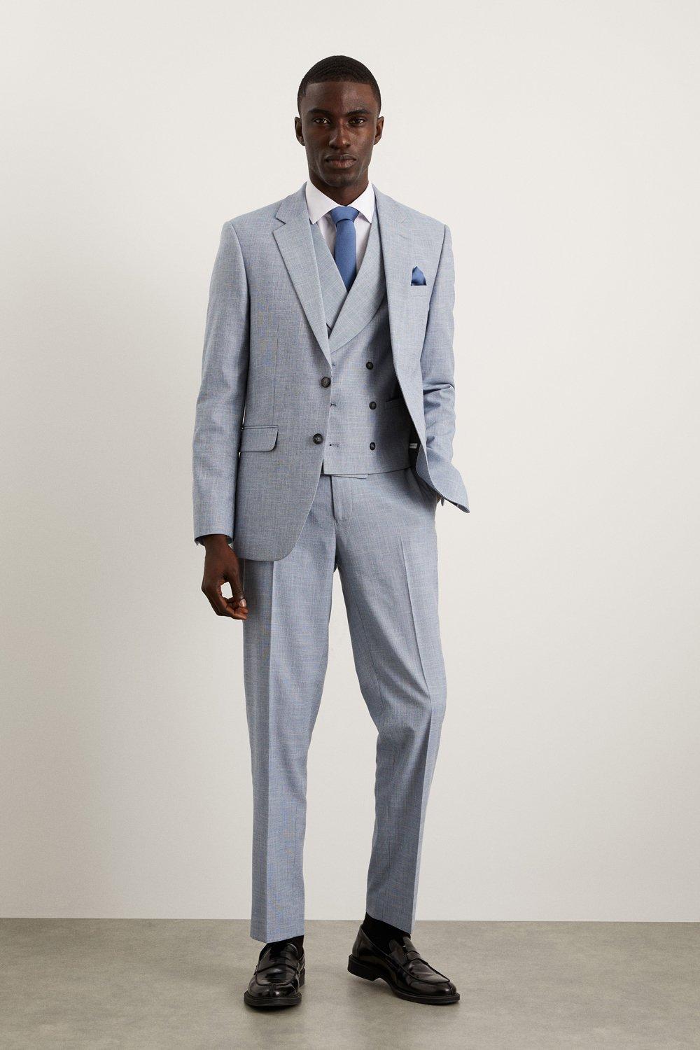 Light blue clearance double breasted suit