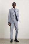 Burton Slim Fit Light Blue Puppytooth Suit Jacket thumbnail 1