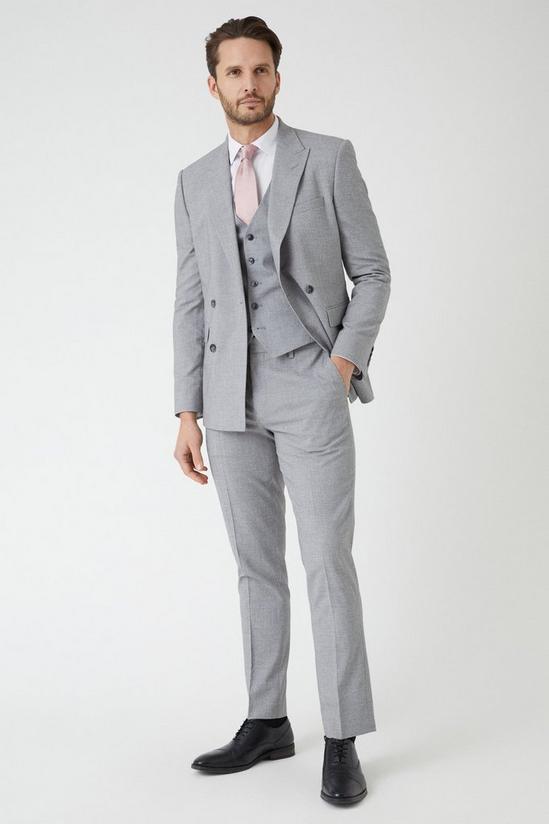 Burton Slim Fit Light Grey Textured Waistcoat 2