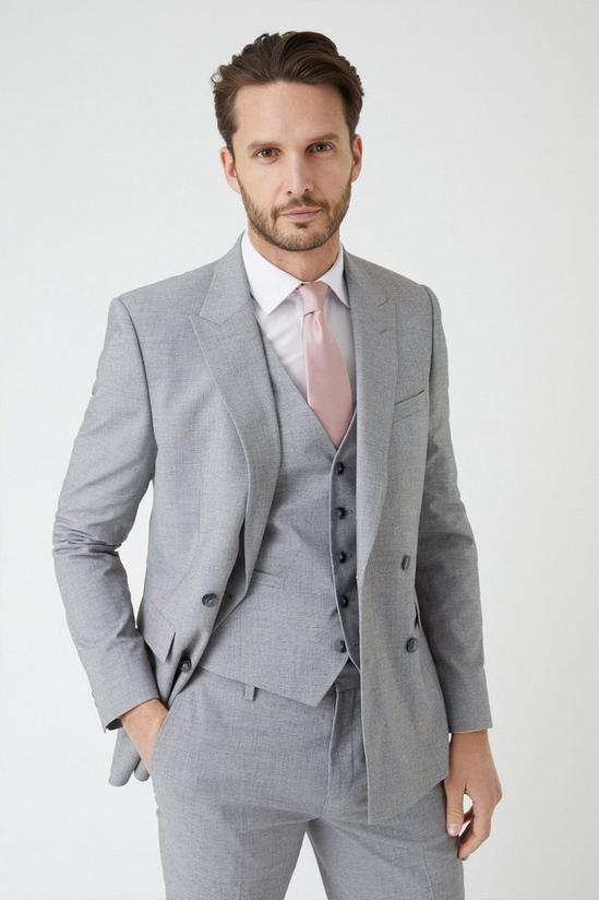 Burton Slim Fit Light Grey Textured Waistcoat 5