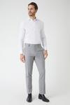 Burton Slim Fit Light Grey Textured Suit Trousers thumbnail 1