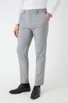 Burton Slim Fit Light Grey Textured Suit Trousers thumbnail 2