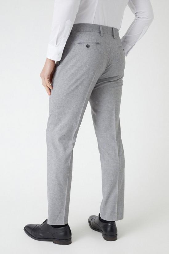 Burton Slim Fit Light Grey Textured Suit Trousers 3