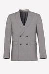 Burton Slim Fit Double Breasted Light Grey Textured Suit Jacket thumbnail 2