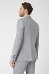 Burton Slim Fit Double Breasted Light Grey Textured Suit Jacket thumbnail 3