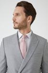 Burton Slim Fit Double Breasted Light Grey Textured Suit Jacket thumbnail 4