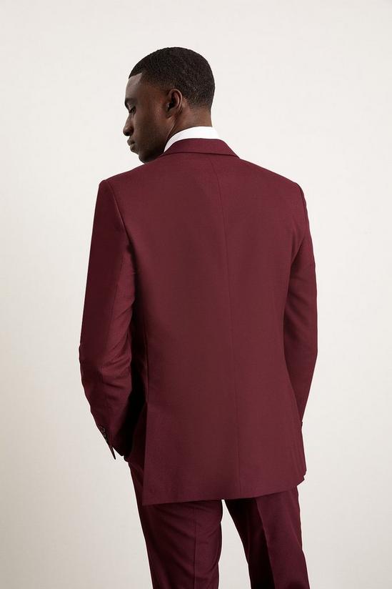 Burton Slim Fit Burgundy Suit Jacket 3