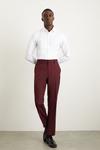 Burton Skinny Fit Burgundy Suit Trousers thumbnail 1