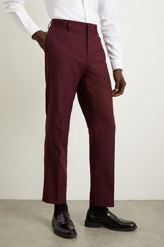 Burton Skinny Fit Burgundy Suit Trousers 2