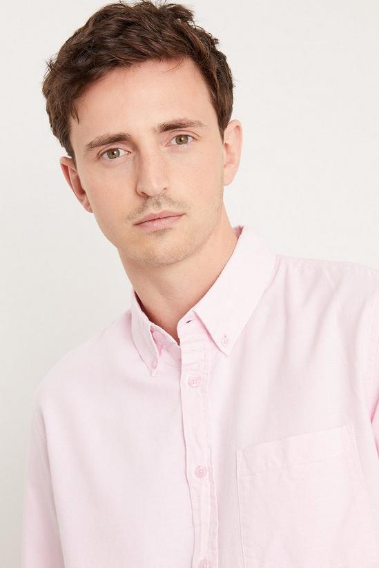 Burton Pink Long Sleeve Pocket Oxford Shirt 4