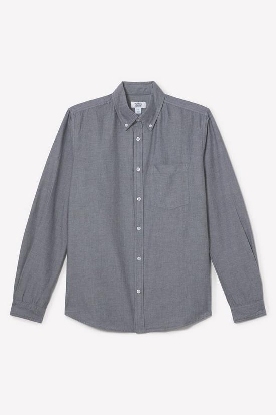 Burton Charcoal Long Sleeve Pocket Oxford Shirt 5