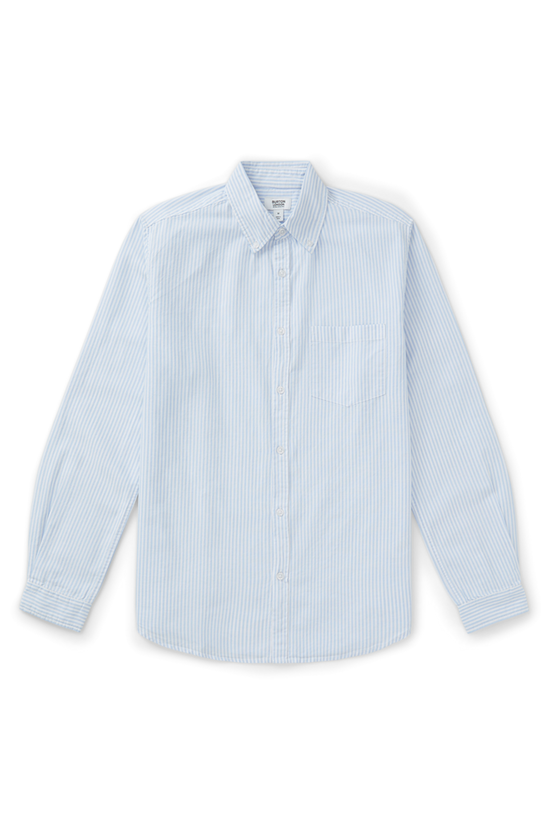 Burton White And Blue Long Sleeve Pocket Oxford Shirt 4
