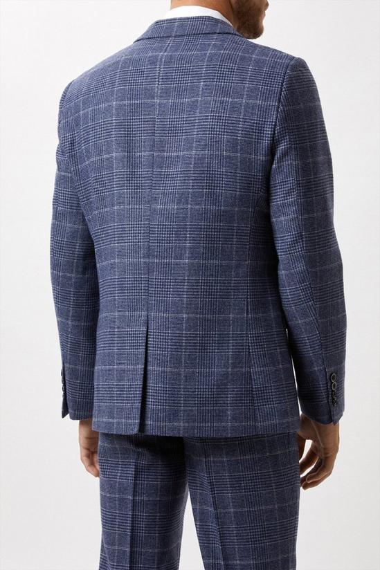 Burton Slim Fit Grey Check Tweed Suit Jacket 3