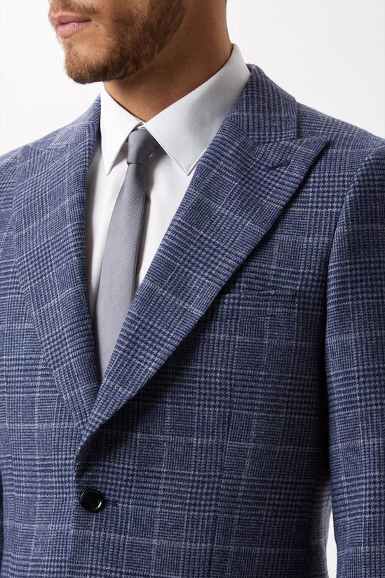 Burton Slim Fit Grey Check Tweed Suit Jacket 5