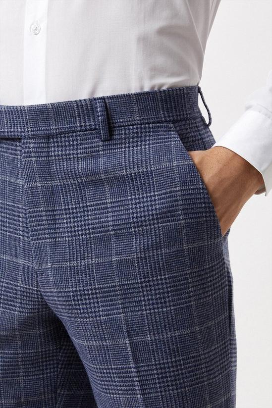 Burton Slim Fit Grey Check Tweed Suit Trousers 4