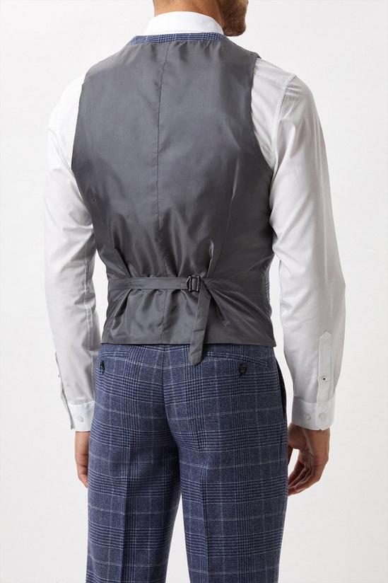 Burton Slim Fit Grey Check Tweed Suit Waistcoat 3