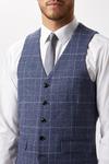 Burton Slim Fit Grey Check Tweed Suit Waistcoat thumbnail 4