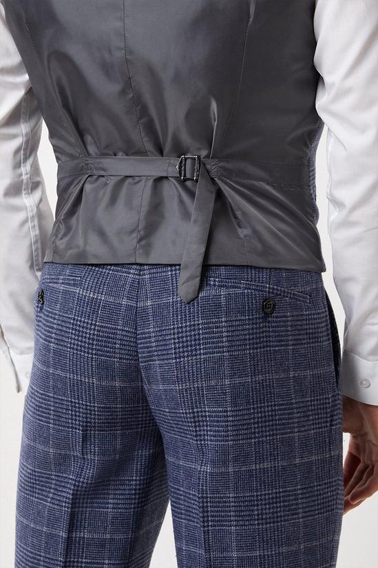 Burton Slim Fit Grey Check Tweed Suit Waistcoat 5