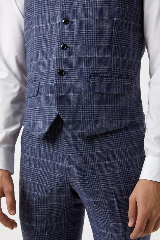 Burton Slim Fit Grey Check Tweed Suit Waistcoat 6