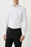 Burton White Slim Fit Long Sleeve Easy Iron Shirt thumbnail 1