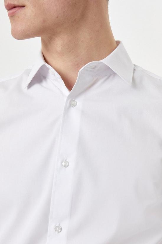 Burton White Slim Fit Long Sleeve Easy Iron Shirt 2