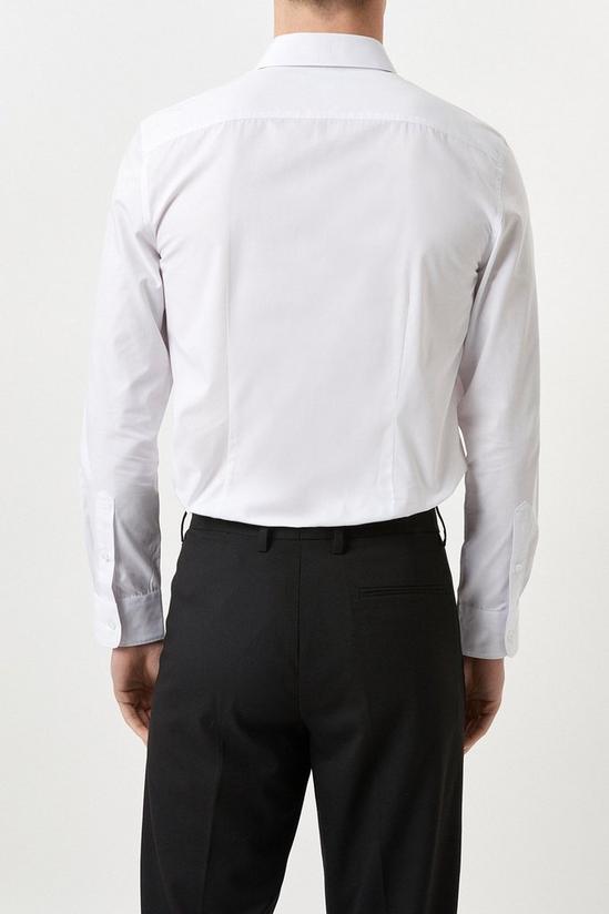 Burton White Slim Fit Long Sleeve Easy Iron Shirt 3