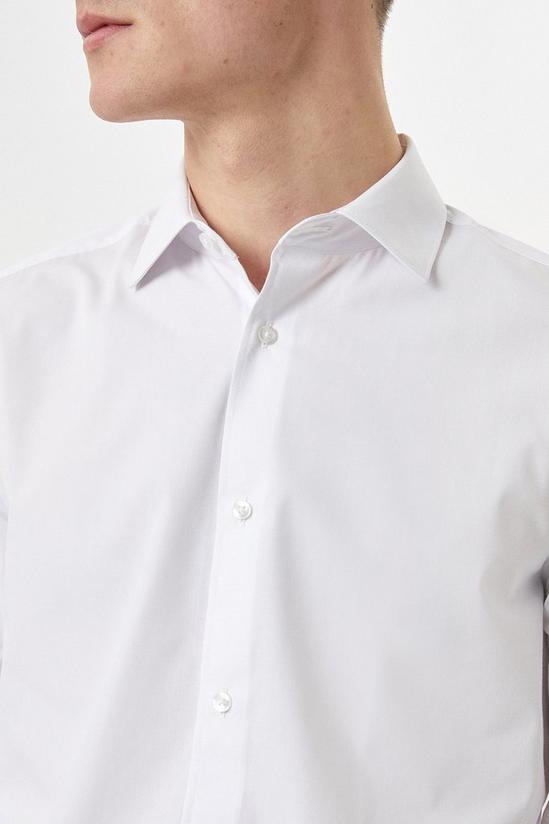 Burton White Tailored Fit Long Sleeve Easy Iron Shirt 2