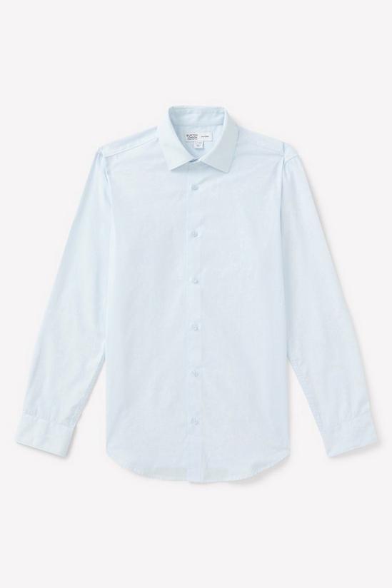 Burton Blue Tailored Fit Long Sleeve Easy Iron Shirt 5