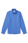 Burton Blue Long Sleeve Slim Basket Weave Smart Shirt thumbnail 4