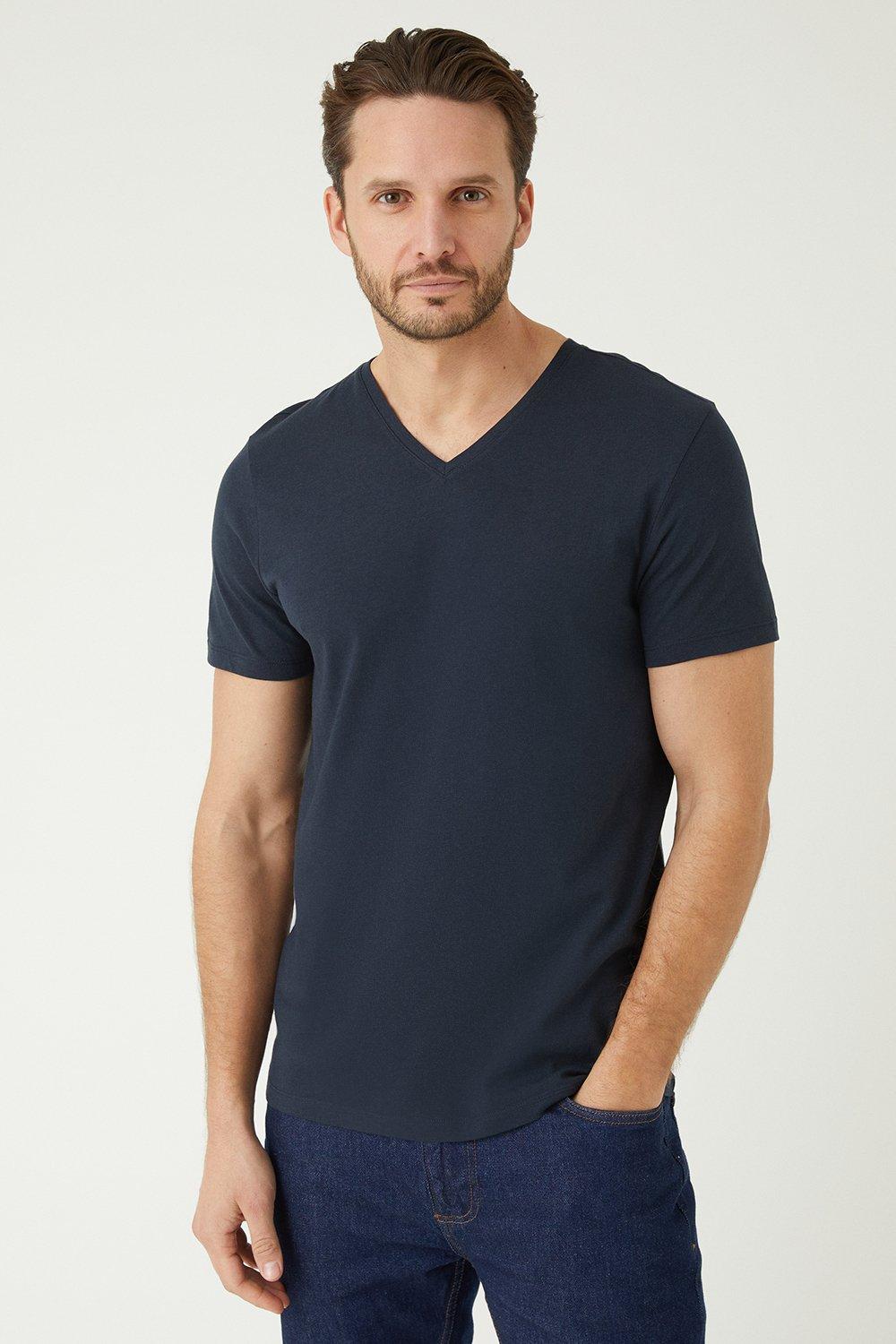 T-Shirts | Navy 3 Pack V Neck T-shirts | Burton