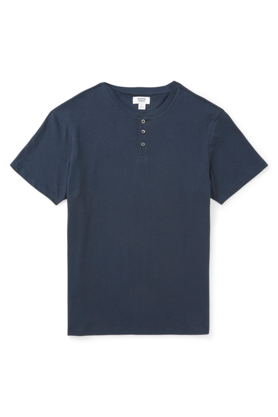 Burton Navy Grandad Neck T-shirt 4