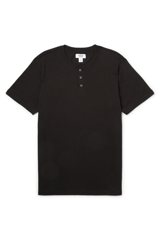 Burton Black Grandad Neck T-shirt 4