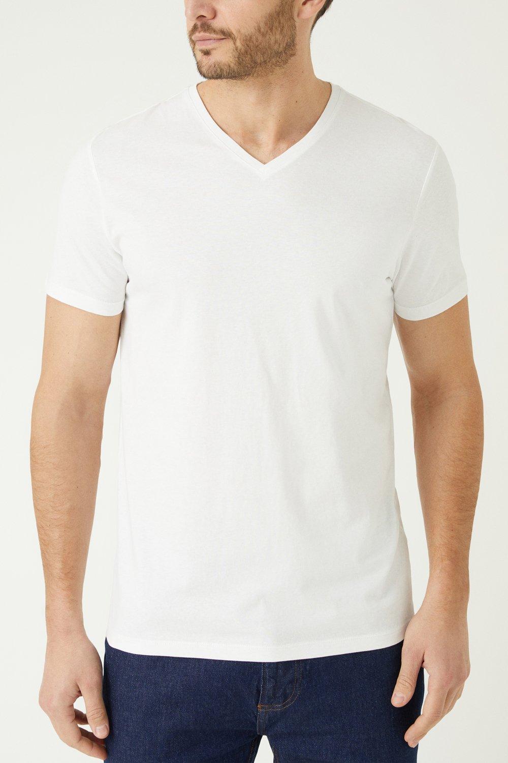 T-Shirts | Black, White, Grey 3 Pack V Neck T-shirts | Burton
