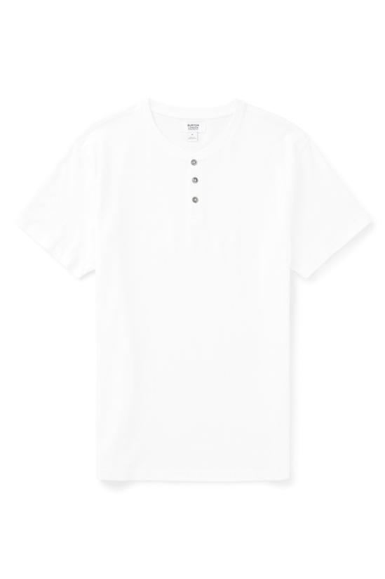 Burton White Grandad Neck T-shirt 4