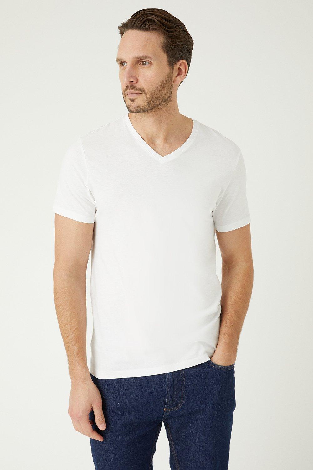 T-Shirts | White 3 Pack V Neck T-shirts | Burton