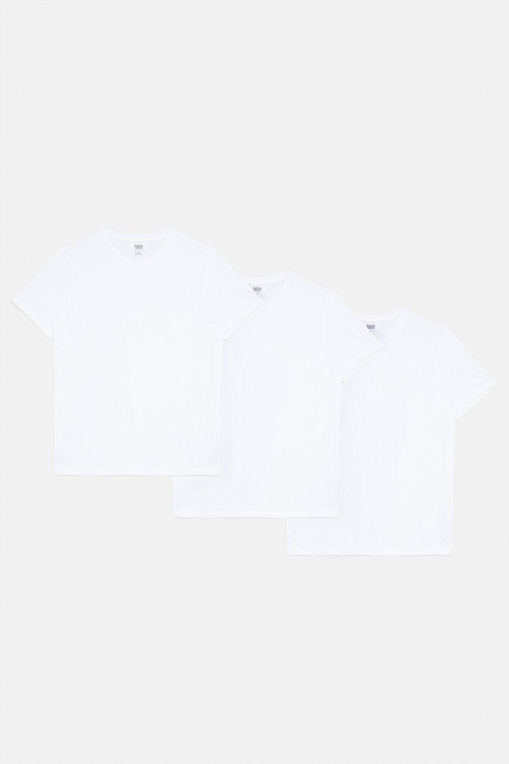 Mens White 3 Pack Crew Neck T-shirts
